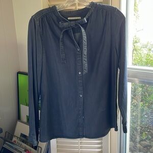 Armed Angels (Germany) Tencel Long Sleeve Blouse w/ Bow NWOT Small/X-Small